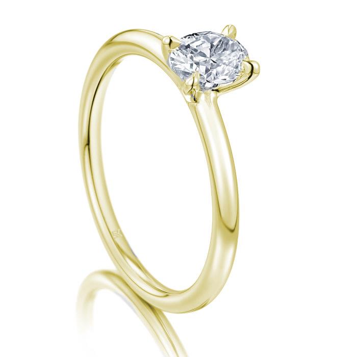 Antragsring I 750 GG I 0.30ct G/VS ovaler Diamant