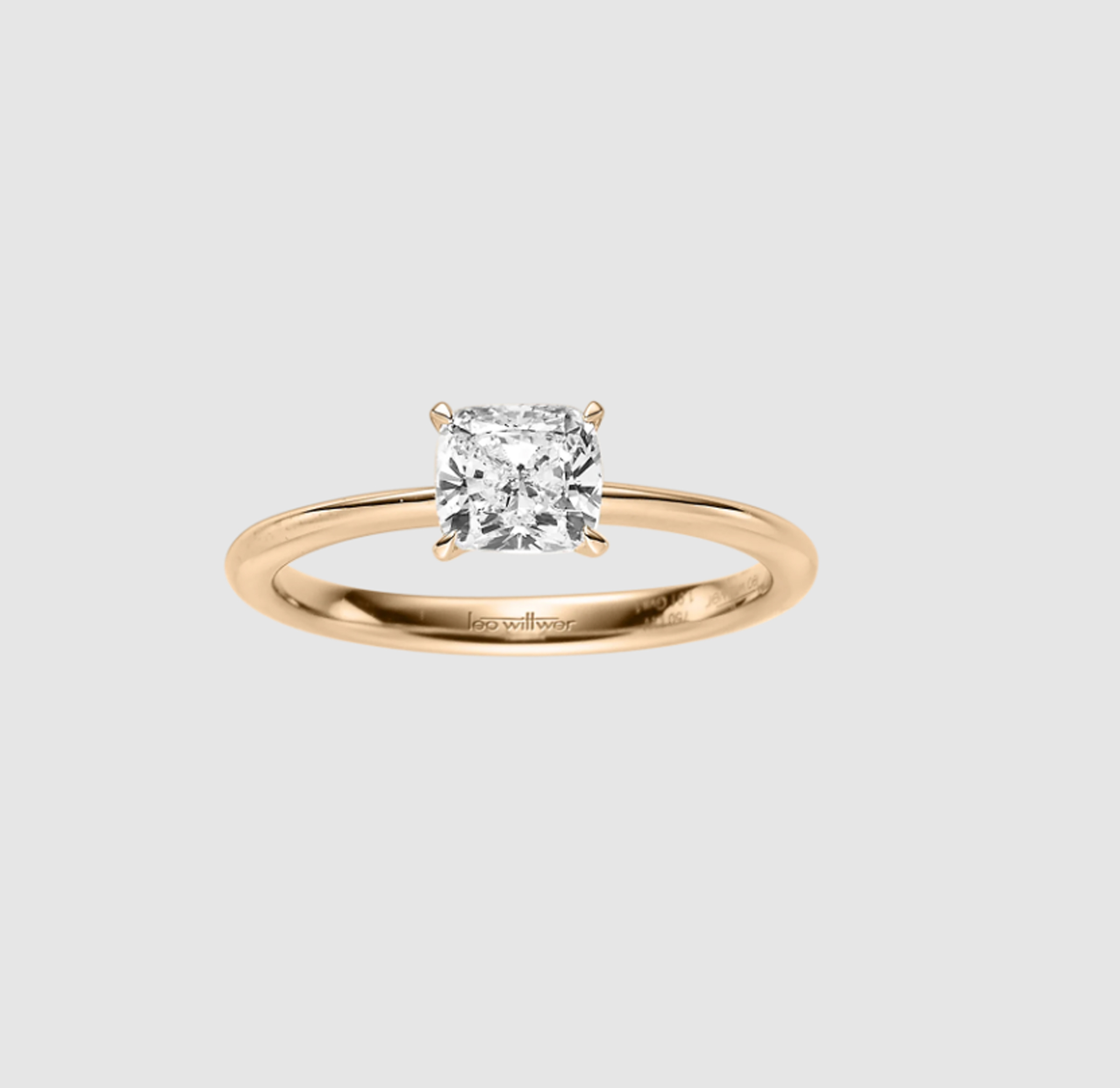 Abtragsring I 0,70ct Cushion Cut I 750 Rosegold