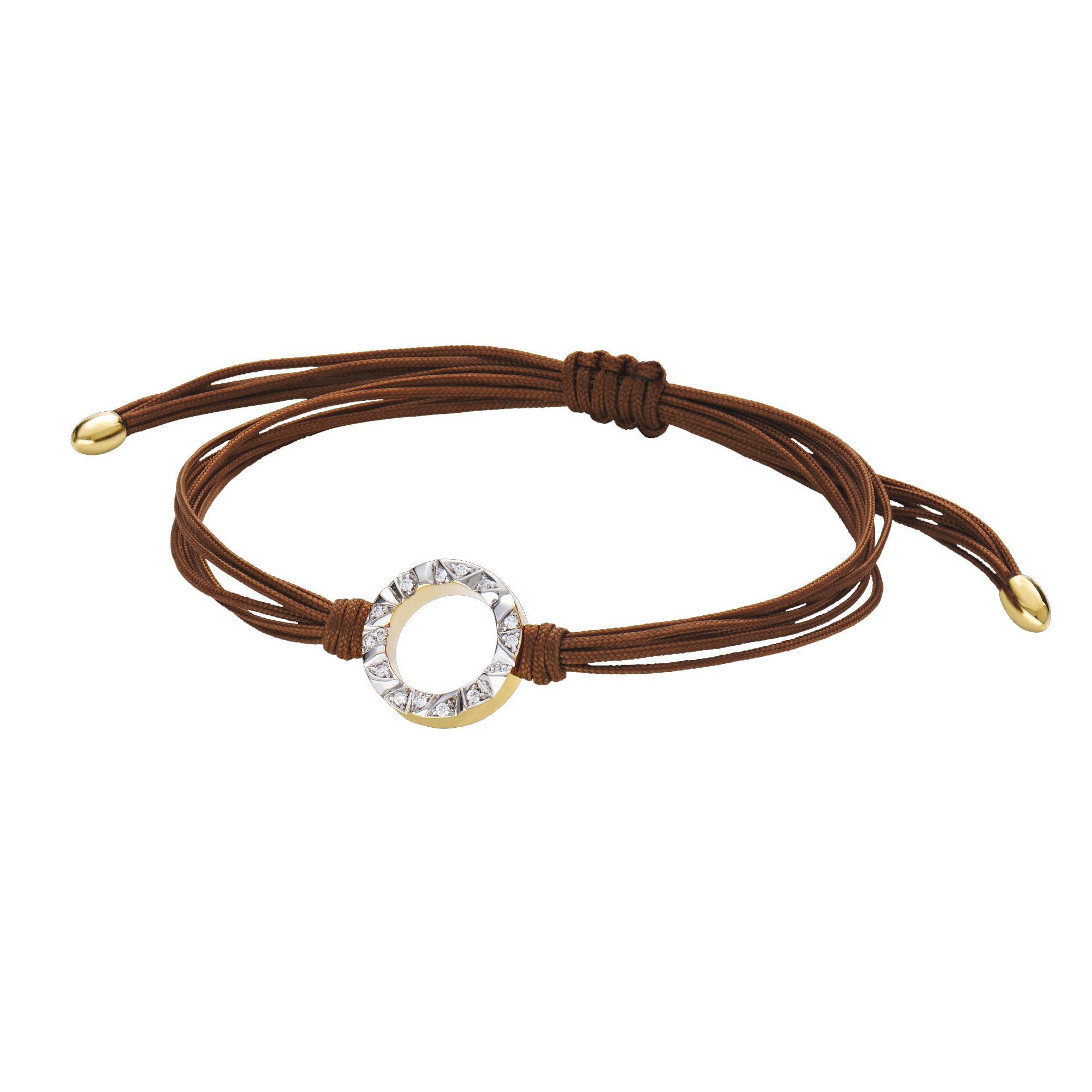 Textilarmband Alpen I 15 Brillanten I 750 Bicolor