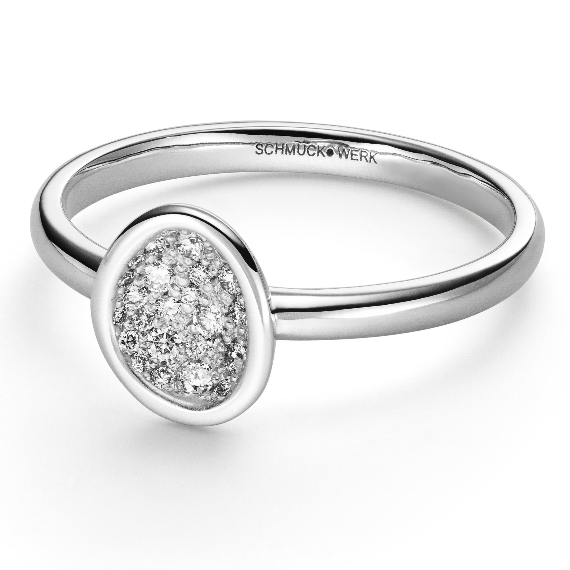 Brillantring Kristall I 950 Pt I 23 Brill. 0,12ct