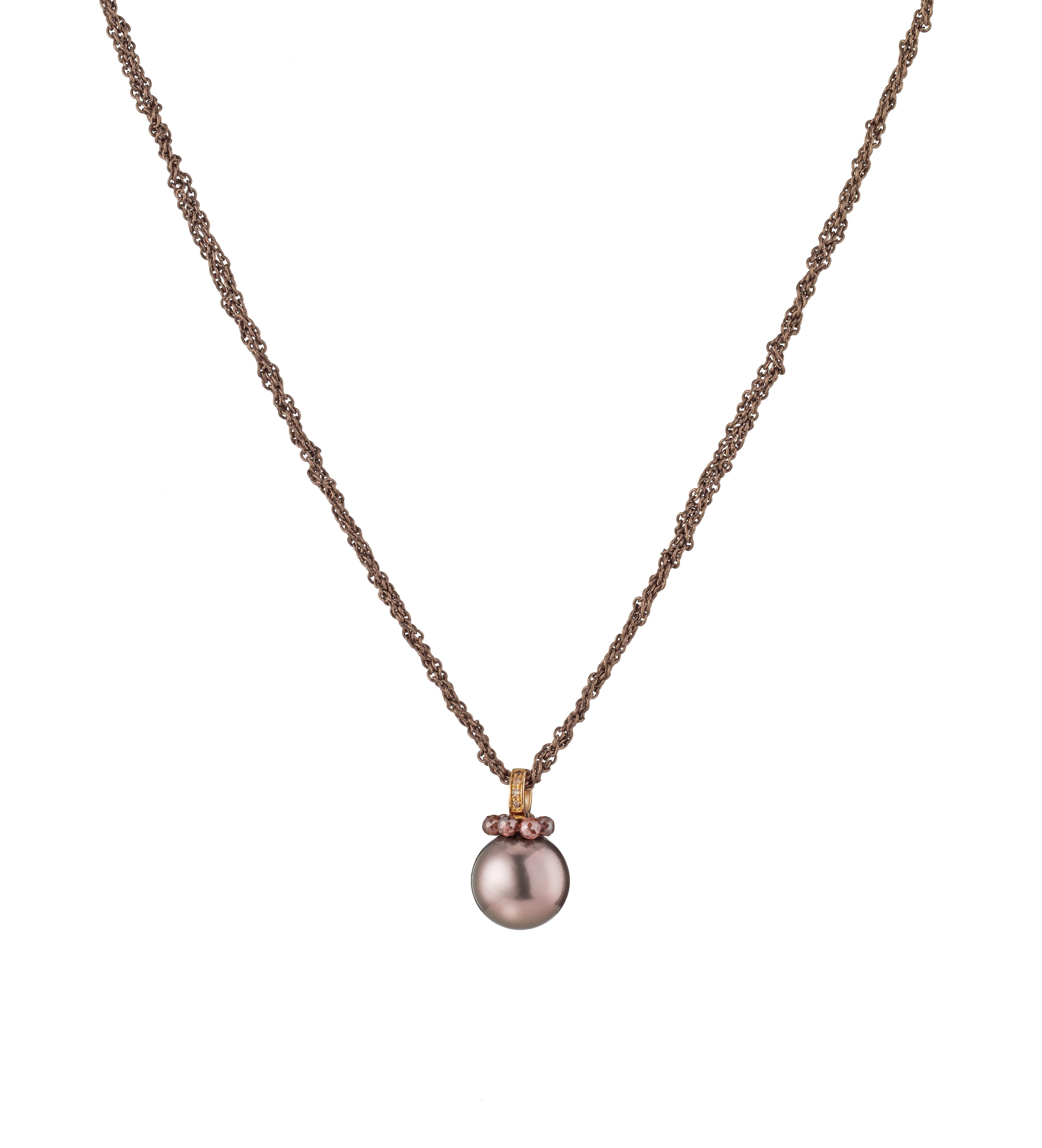 Collier mit Perle und Brillanten I 750