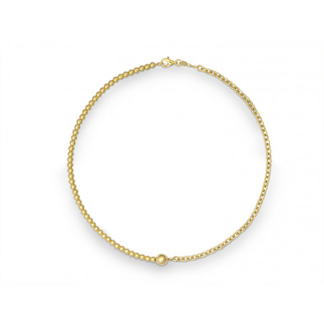 Halskette vergoldet I 925 I Kugelmuster