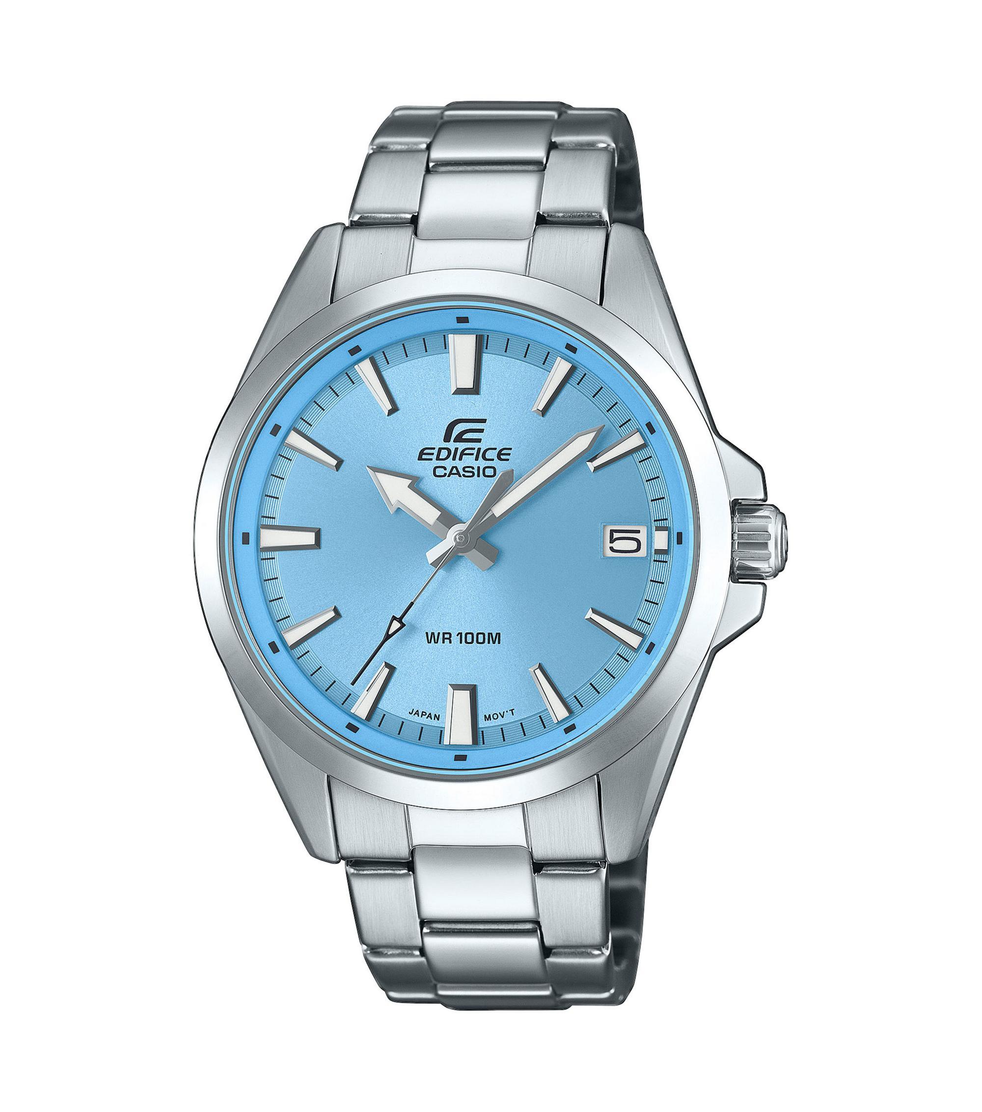 Edifice I 3-Zeiger Herrenuhr I hell-blau I EFV-100