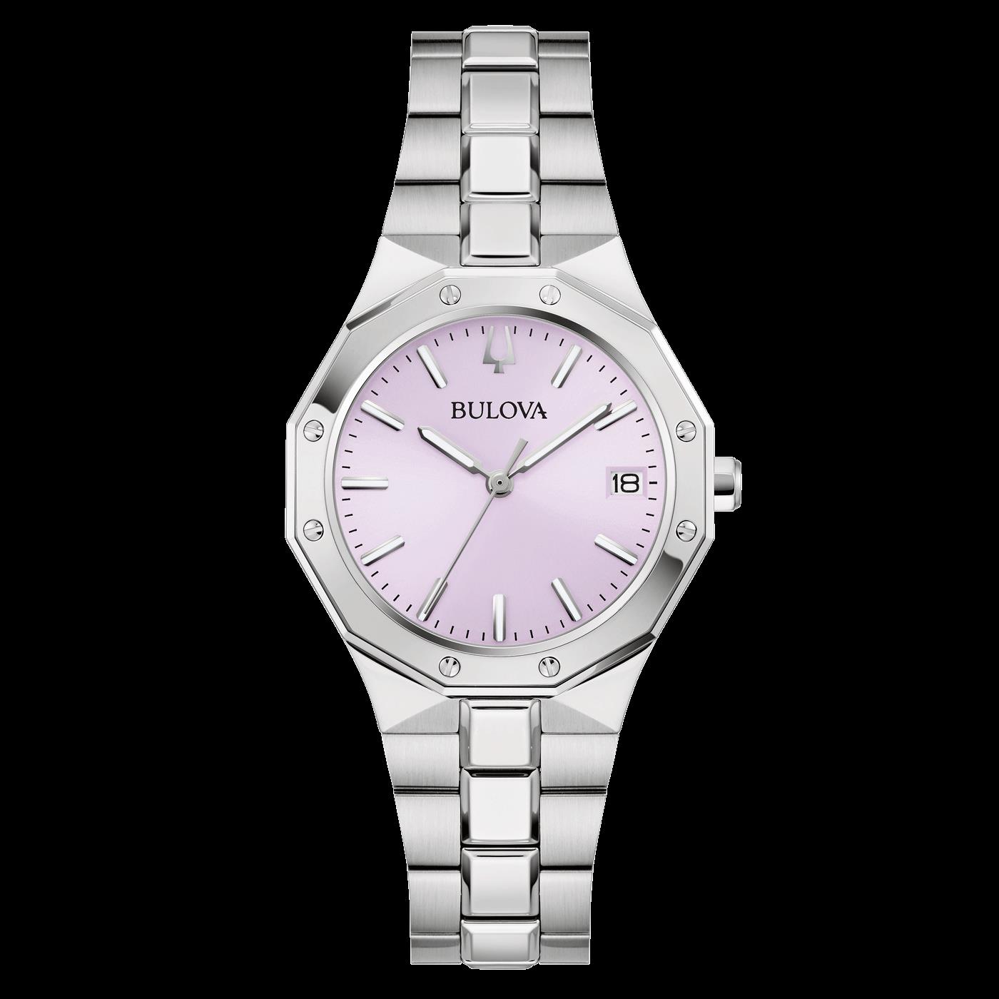 Bulova Damenuhr 96M170 – Pink Elegance in Silver