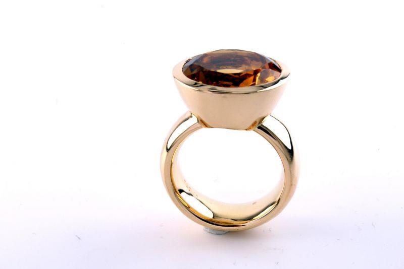 Farbsteinring I 750 Roségold  I Citrin
