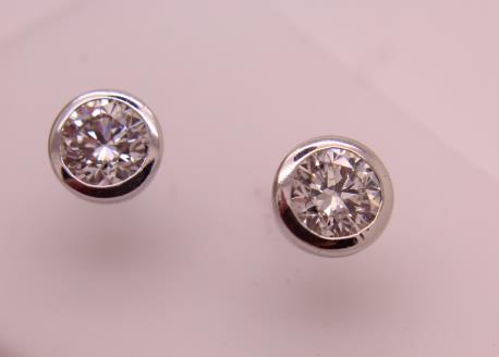 Brillantohrstecker Weißgold 750